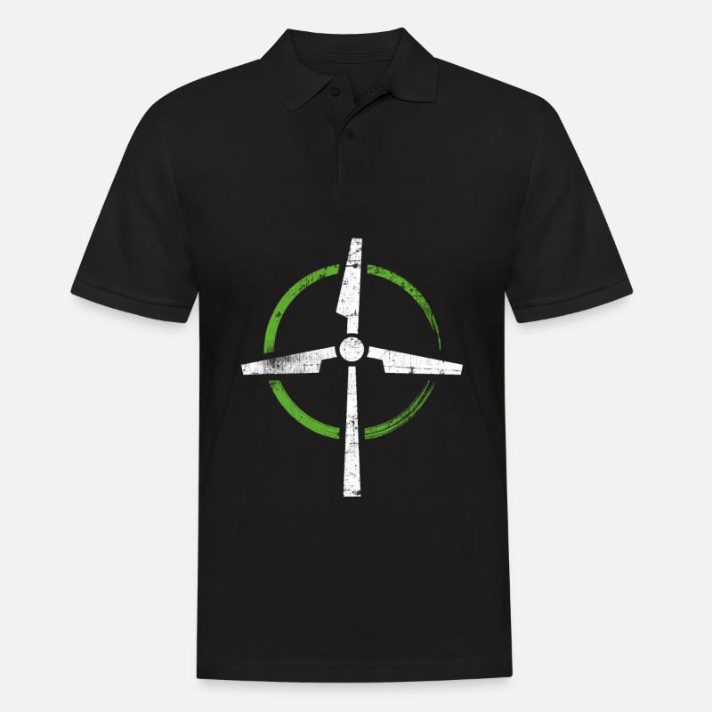 Windkraft - Männer Poloshirt - Schwarz
