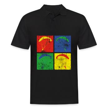 Gleitschirmfliegen - Männer Poloshirt - Schwarz - Vorne - Kai (181cm)