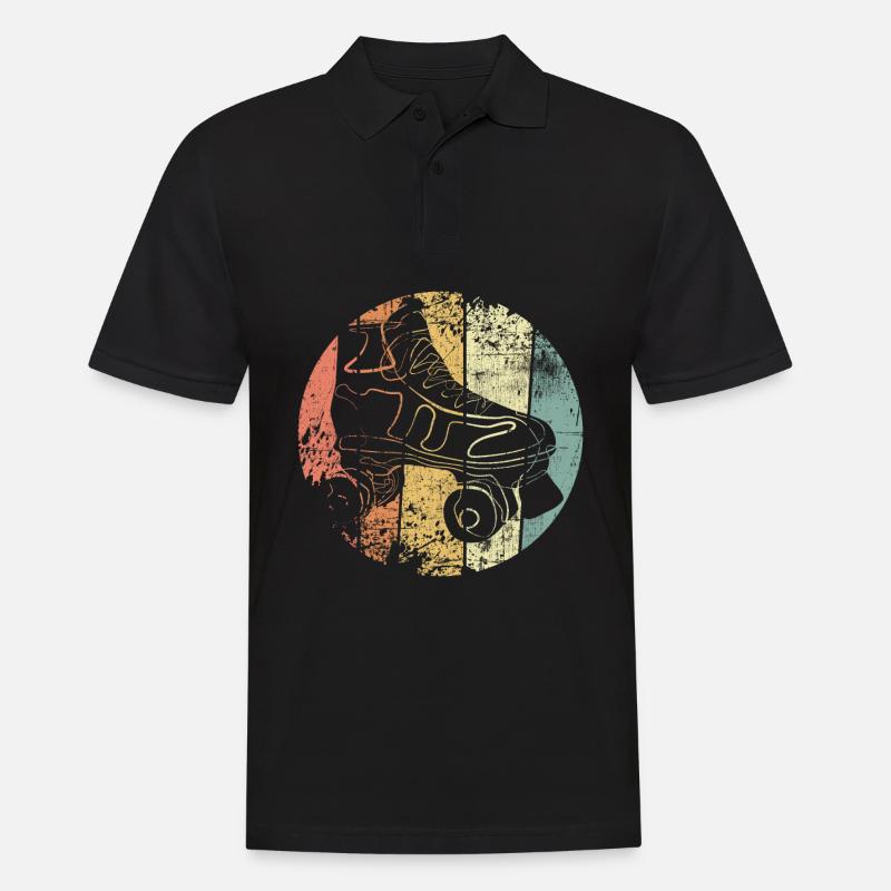 Rollschuh - Männer Poloshirt - Schwarz
