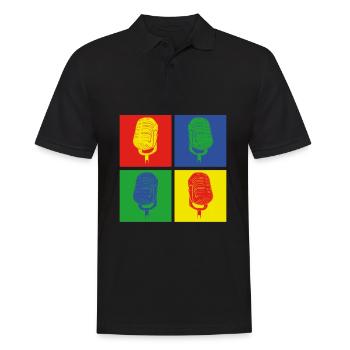 Pop Art microphone chanteur - Polo Homme - noir - Devant - Kai (181cm)