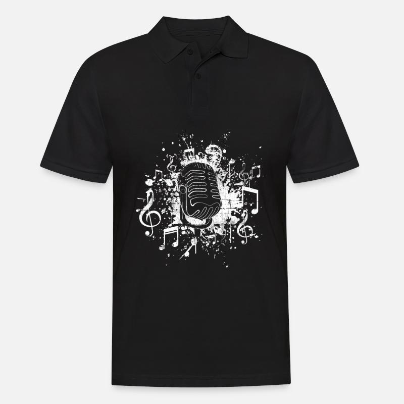Singen Mikrofon - Männer Poloshirt - Schwarz