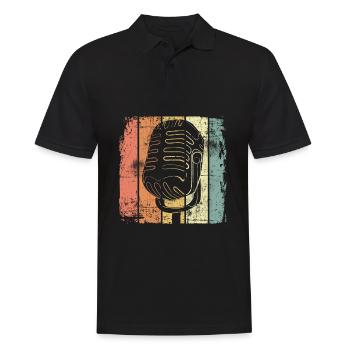 Sänger retro - Männer Poloshirt - Schwarz - Vorne - Kai (181cm)