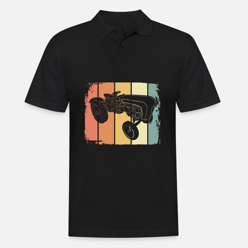 Vintage Traktor - Männer Poloshirt - Schwarz