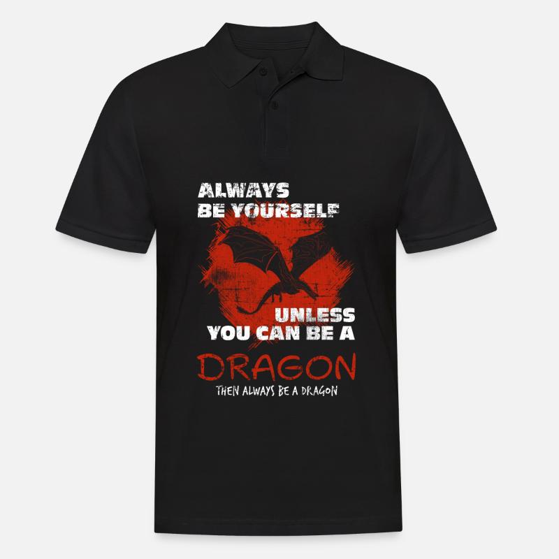 Drache - Männer Poloshirt - Schwarz