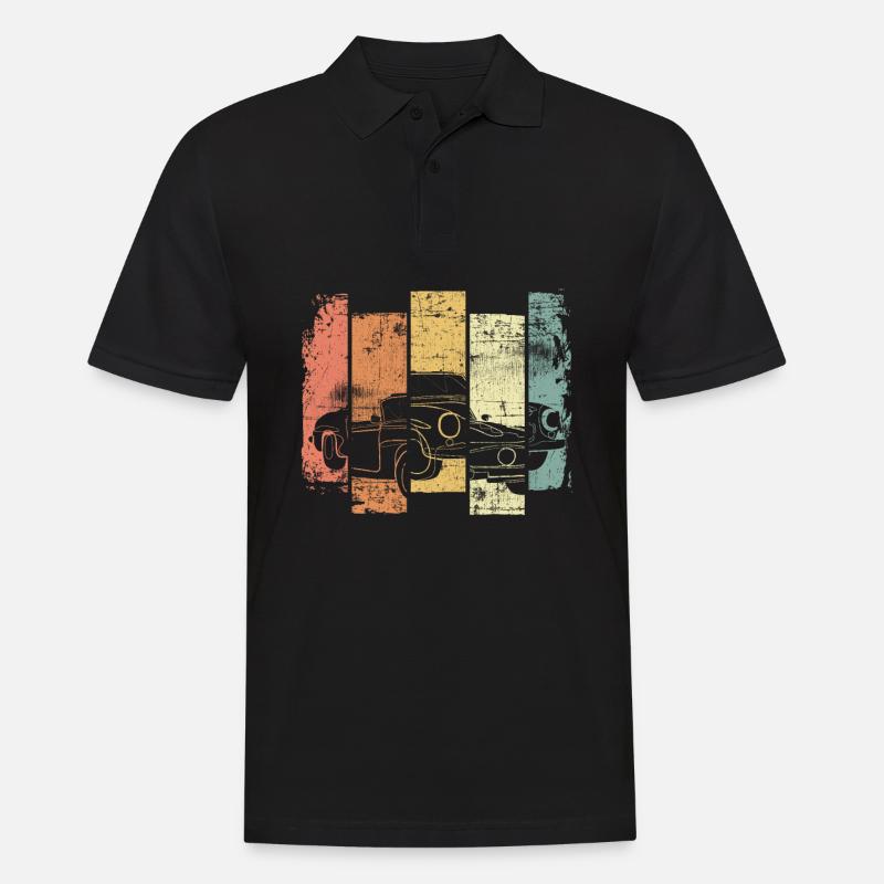 Oldtimer Cabrio - Männer Poloshirt - Schwarz