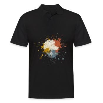 Baum - Männer Poloshirt - Schwarz - Vorne - Kai (181cm)