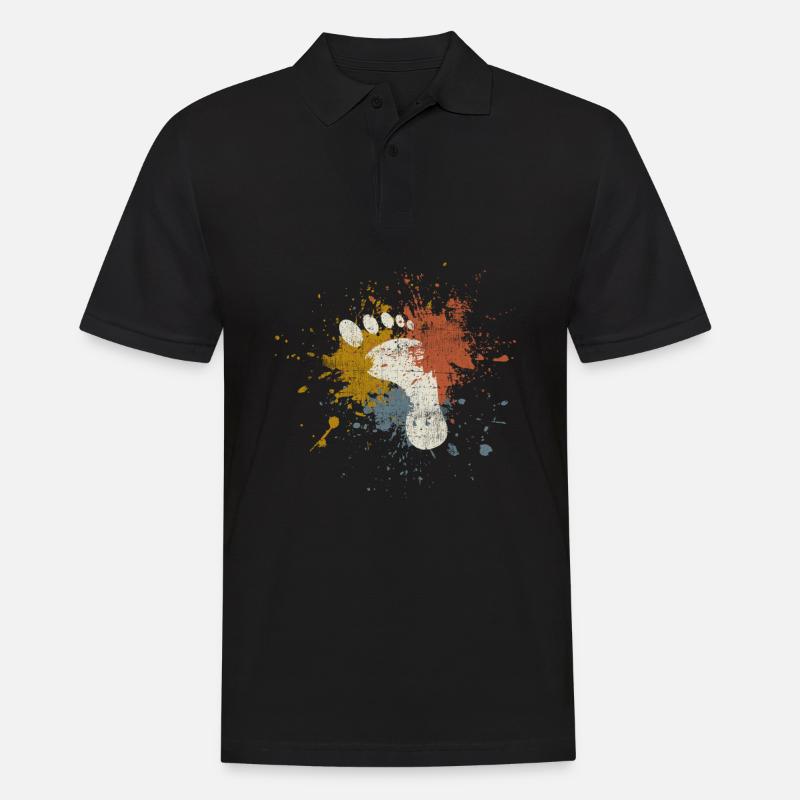 Fuß - Männer Poloshirt - Schwarz