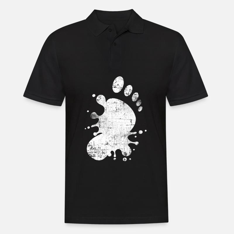 Fuß - Männer Poloshirt - Schwarz