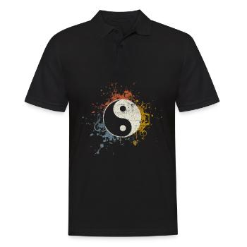 Musique de méditation Yin Yang - Polo Homme - noir - Devant - Kai (181cm)