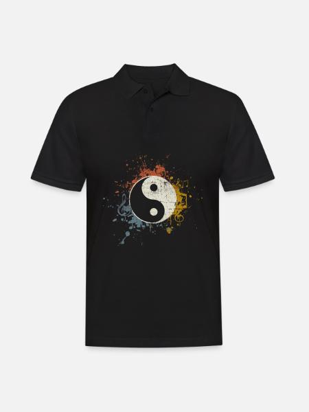 Meditation Music Yin Yang - Men's Polo Shirt - black