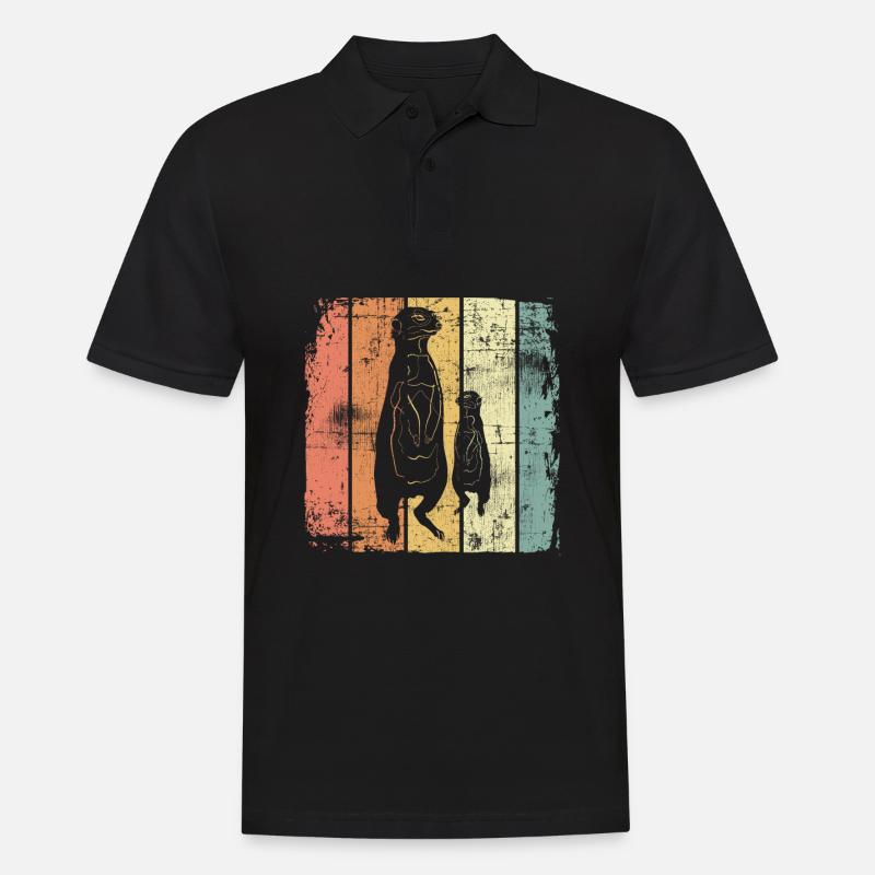 Erdmännchen - Männer Poloshirt - Schwarz