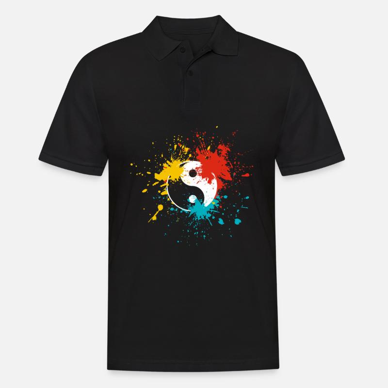 Yin Yang - Männer Poloshirt - Schwarz