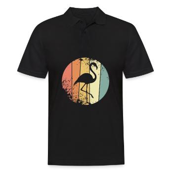 Flamingo - Männer Poloshirt - Schwarz - Vorne - Kai (181cm)