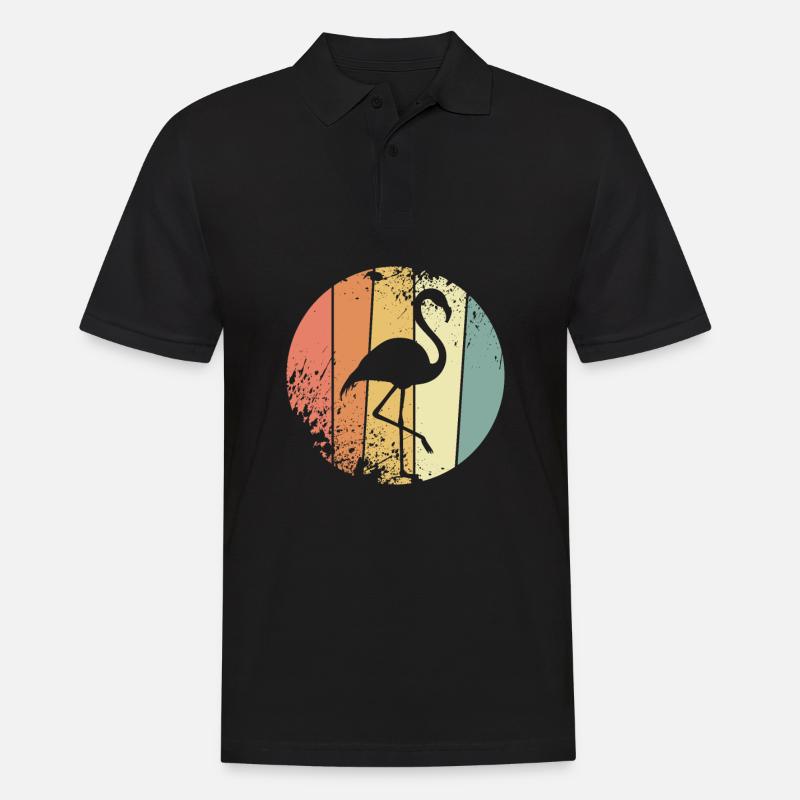Flamingo - Männer Poloshirt - Schwarz