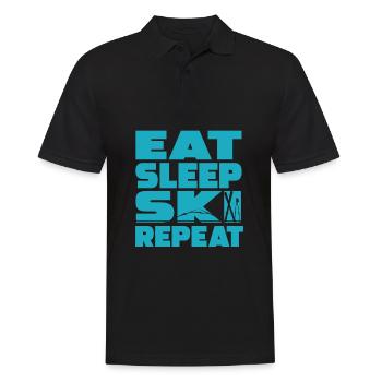 Ski - Männer Poloshirt - Schwarz - Vorne - Kai (181cm)
