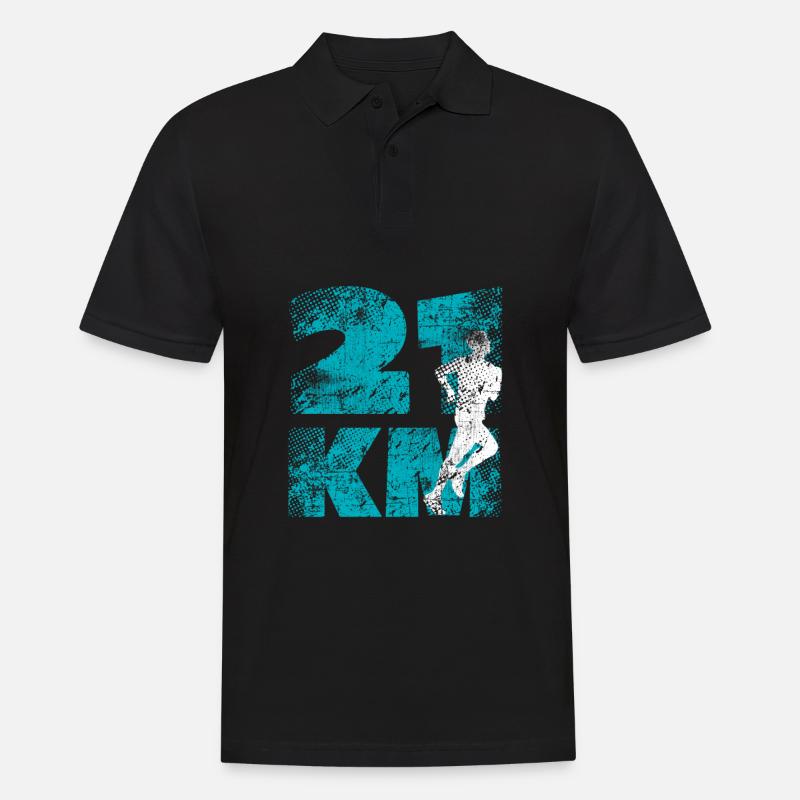 Halbmarathon - Männer Poloshirt - Schwarz