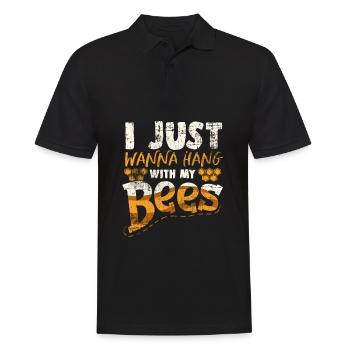 bees - Men's Polo Shirt - black - Front - Kai (181cm)