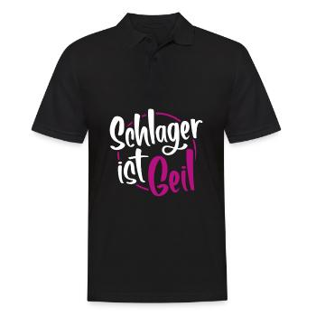 Schlager - Männer Poloshirt - Schwarz - Vorne - Kai (181cm)