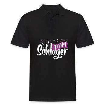 Team Schlager - Männer Poloshirt - Schwarz - Vorne - Kai (181cm)