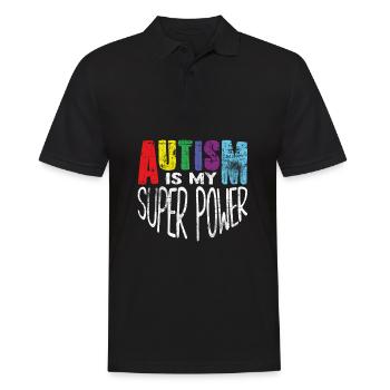Autismus - Männer Poloshirt - Schwarz - Vorne - Kai (181cm)