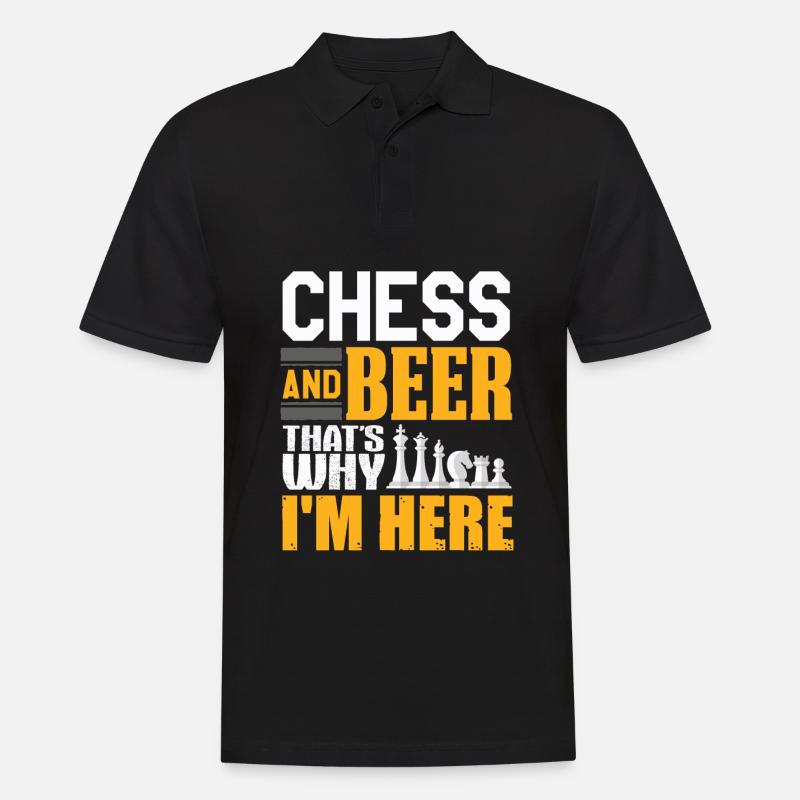 Schach und Bier - Männer Poloshirt - Schwarz