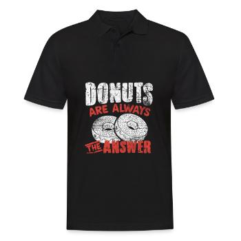 Donut - Männer Poloshirt - Schwarz - Vorne - Kai (181cm)