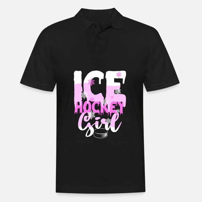 Eishockey Mädchen - Männer Poloshirt - Schwarz