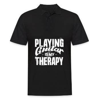 Jouer de la guitare est ma thérapie - Polo Homme - noir - Devant - Kai (181cm)
