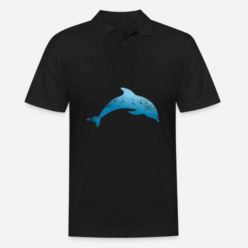 Delfin - Männer Poloshirt - Schwarz