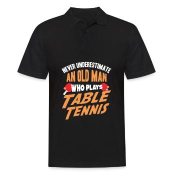 Tischtennis Opa Papa - Männer Poloshirt - Schwarz - Vorne - Kai (181cm)