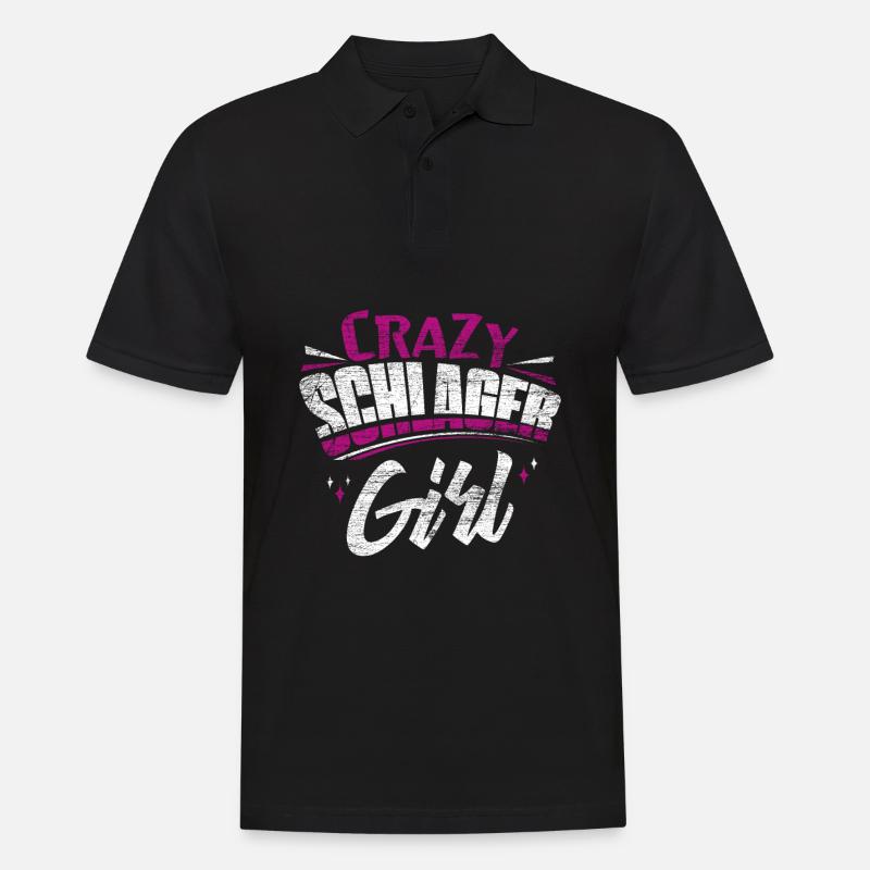 Schlager Mädchen - Männer Poloshirt - Schwarz