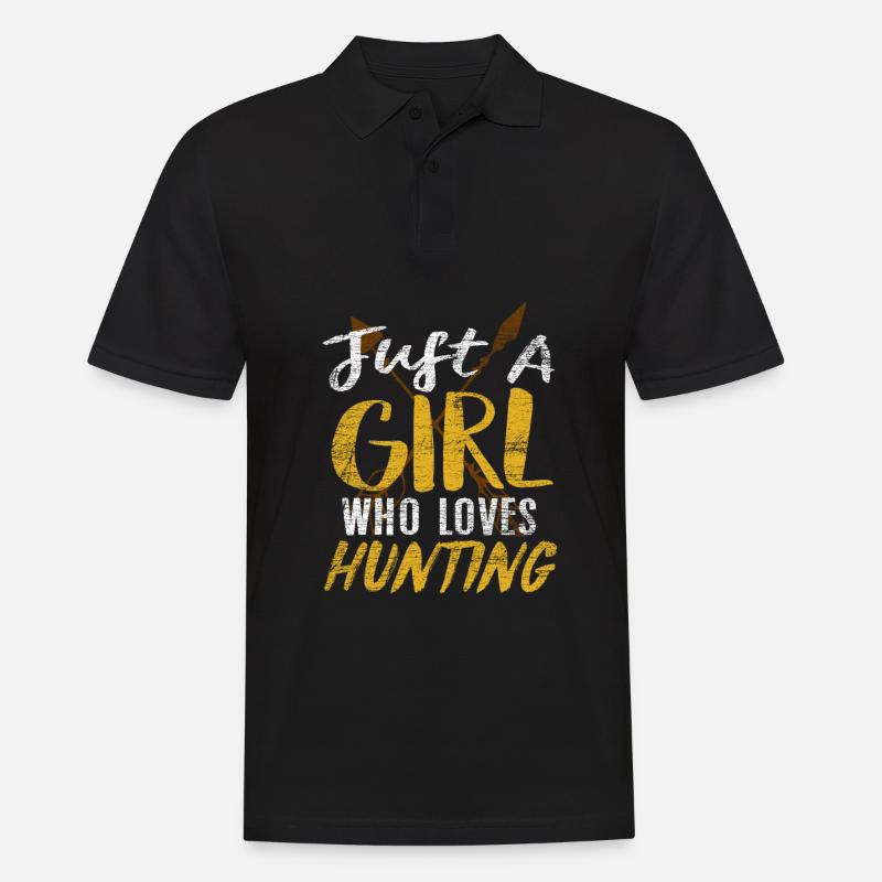 Jagd Mädchen Jägerin - Männer Poloshirt - Schwarz