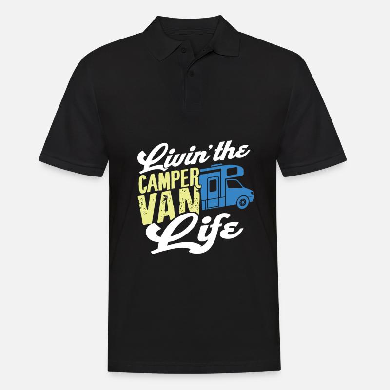 Camper Van - Männer Poloshirt - Schwarz