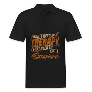 Saxophon - Männer Poloshirt - Schwarz - Vorne - Kai (181cm)