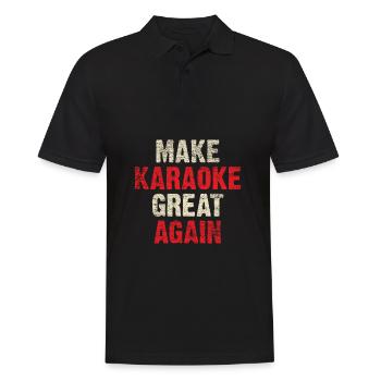 Karaoke - Männer Poloshirt - Schwarz - Vorne - Kai (181cm)