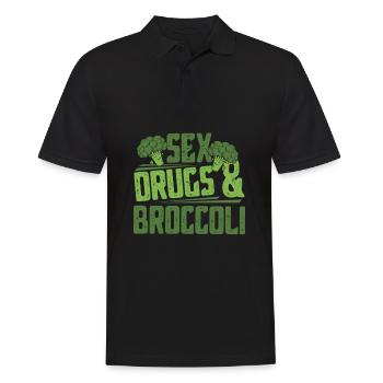 Brokkoli - Männer Poloshirt - Schwarz - Vorne - Kai (181cm)