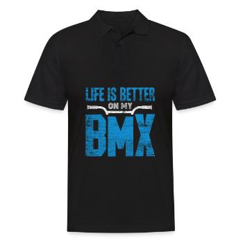 BMX - Männer Poloshirt - Schwarz - Vorne - Kai (181cm)