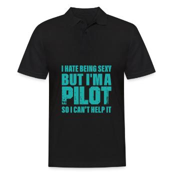 Pilot - Männer Poloshirt - Schwarz - Vorne - Kai (181cm)