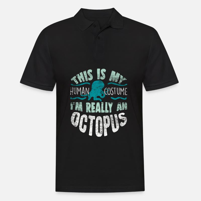 Oktopus - Männer Poloshirt - Schwarz