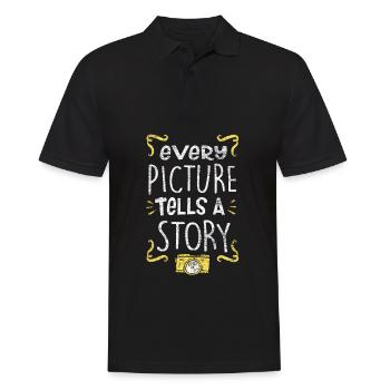 Fotograf Kamera - Männer Poloshirt - Schwarz - Vorne - Kai (181cm)