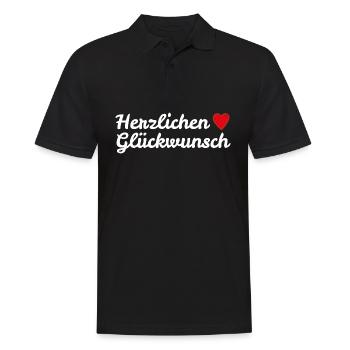 Herzlichen Glückwunsch Geburtstagsgruß - Männer Poloshirt - Schwarz - Vorne - Kai (181cm)