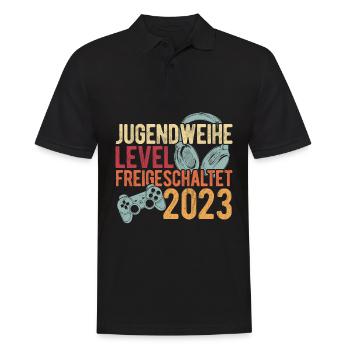 Jugendweihe Design Zocker Geschenk für Gamer Liebh - Männer Poloshirt - Schwarz - Vorne - Kai (181cm)