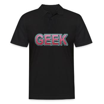 GEEK bande dessinée rétro - Polo Homme - noir - Devant - Kai (181cm)