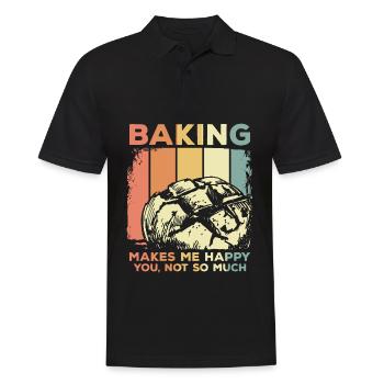 Backen Brot Bäcker - Männer Poloshirt - Schwarz - Vorne - Kai (181cm)