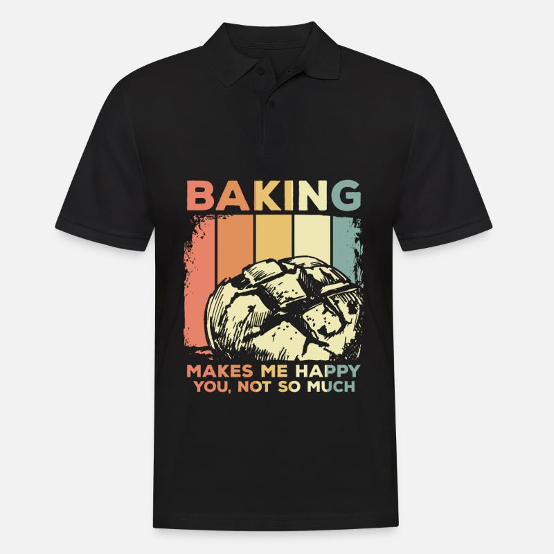 Backen Brot Bäcker - Männer Poloshirt - Schwarz