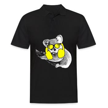 Koala Tierliebhaber Kopfhörer Sonnenbrille Musik K - Männer Poloshirt - Schwarz - Vorne - Kai (181cm)