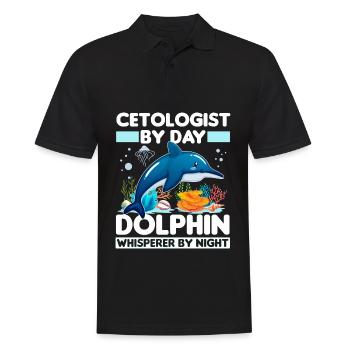 Meeresbiologie Delfin | Meeresbiologe Geschenkidee - Männer Poloshirt - Schwarz - Vorne - Kai (181cm)