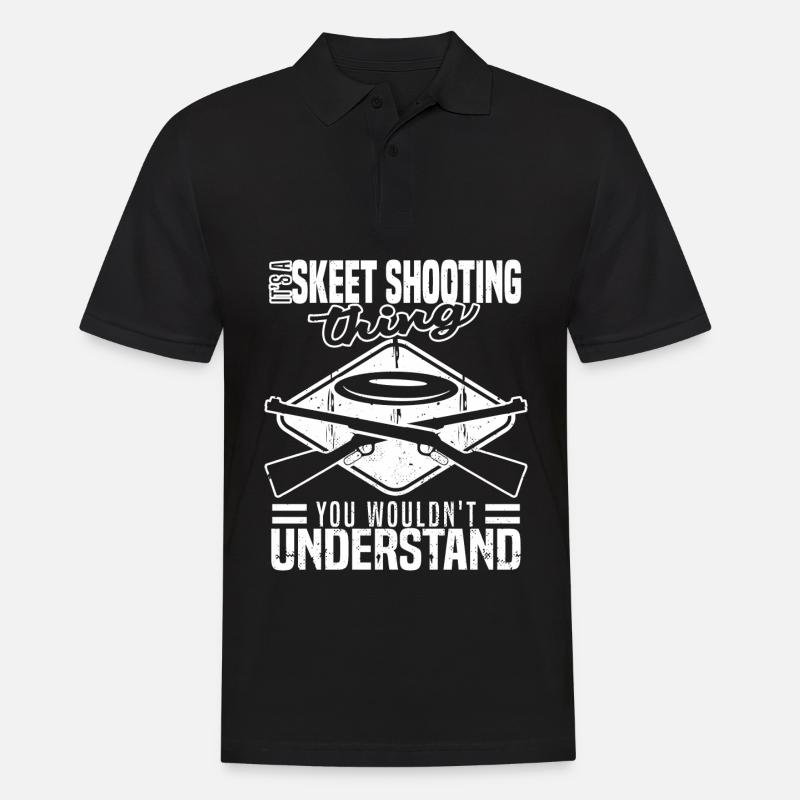 Skeets Schießen | Wurfscheibenschießen Geschenke - Männer Poloshirt - Schwarz