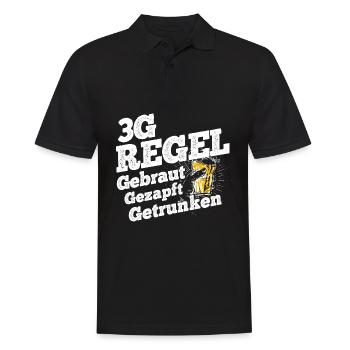 3G-Regel Gebraut Gezapft Getrunken Saufen Bierlieb - Männer Poloshirt - Schwarz - Vorne - Kai (181cm)