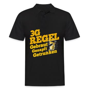 3G-Regel Gebraut Gezapft Getrunken Saufen Bierlieb - Männer Poloshirt - Schwarz - Vorne - Kai (181cm)
